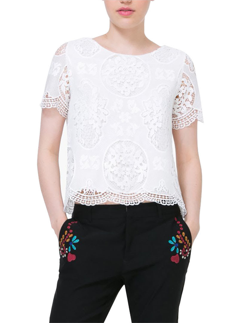 Áo ngắn tay nữ BLOUSE size L BLANCO - 73B2YK31000L