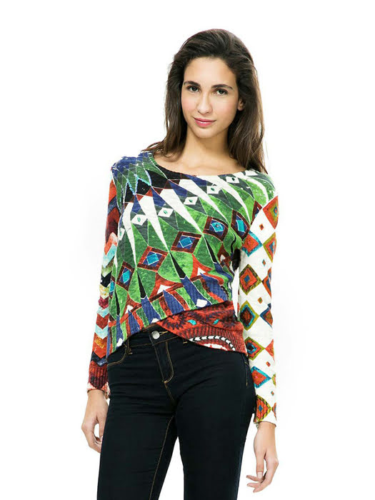 Áo nữ dài tay Desigual JERS_GREEN size M - 67J21B84031M