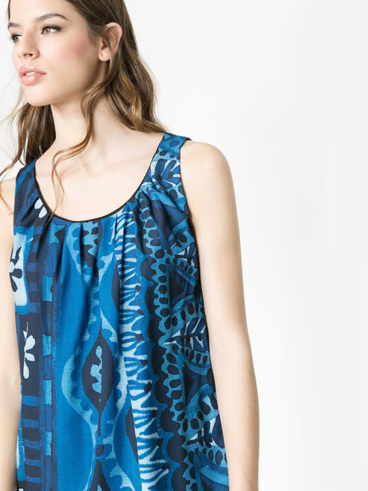 Đầm không tay màu xanh Desigual MAGIC BLUE POLYESTER - 61V28Q7501538