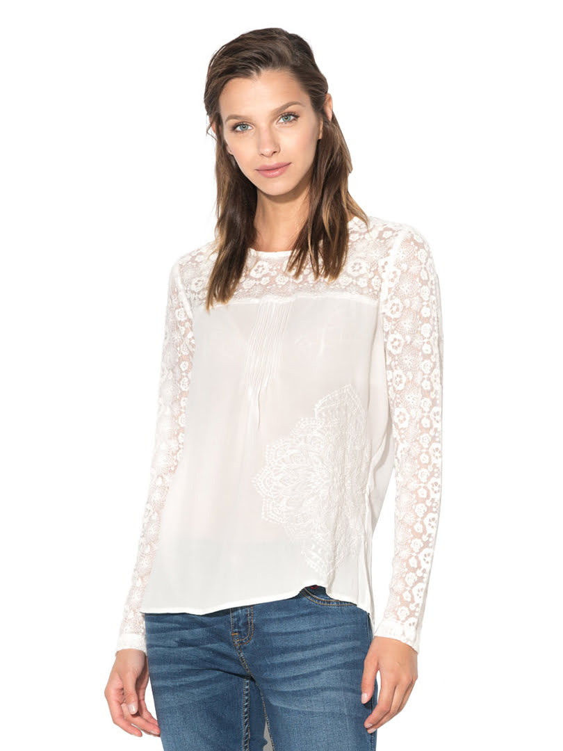 Áo dài tay nữ BLOUSE, Size M, CRUDO - 17WWBW391001M