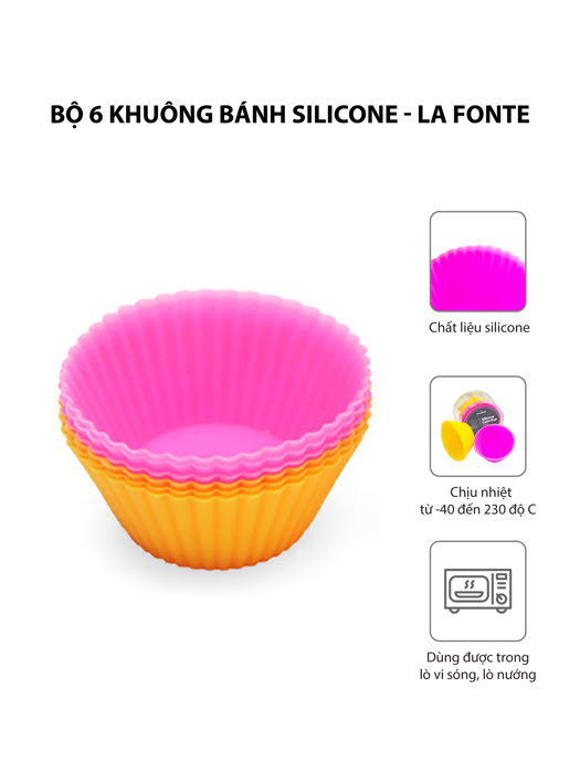 Bộ 6 khuôn làm bánh bằng silicone La Fonte - YY21894