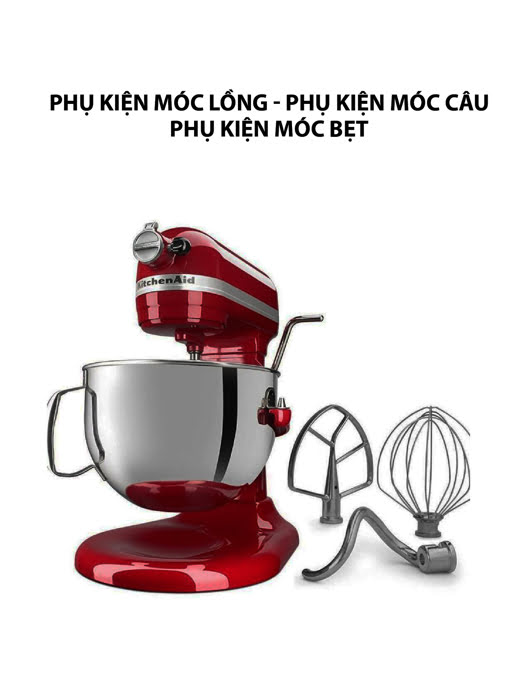 Máy trộn bát nâng công suất lớn KitchenAid Heavy Duty 220V màu đỏ 