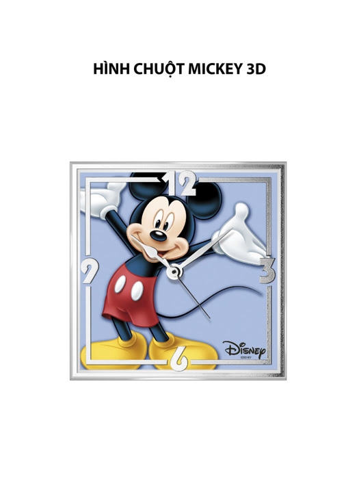 Đồ trang trí hình Đồng hồ báo thức Chuột Mickey mạ bạc hiệu VALENTI  - D395C