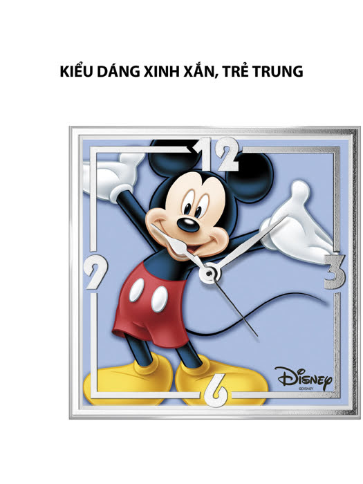 Đồ trang trí hình Đồng hồ báo thức Chuột Mickey mạ bạc hiệu VALENTI  - D395C