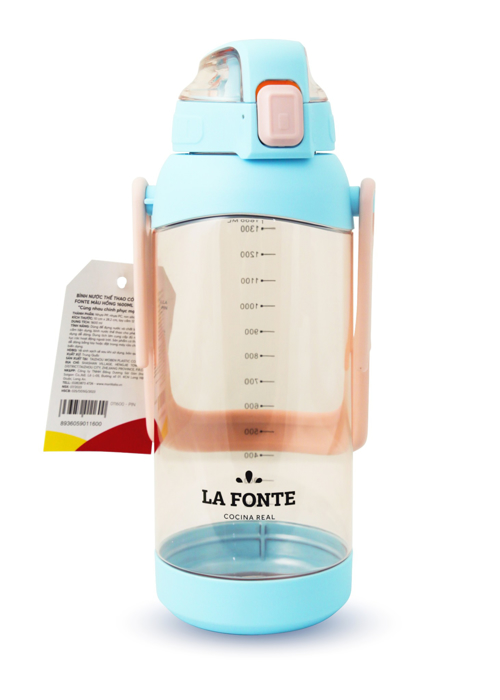 Bình nước thể thao có tay xách La Fonte màu hồng 1600ml - 011600-PIN