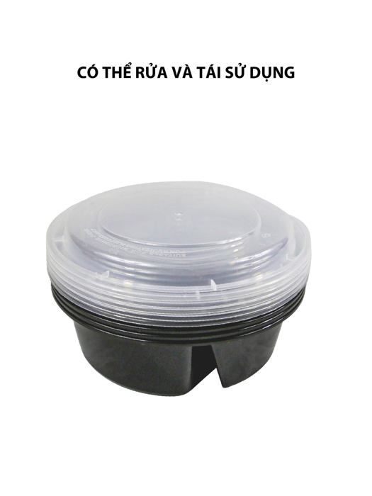 Hộp đựng thực phẩm Kokusai tròn 2 ngăn – HDK001410