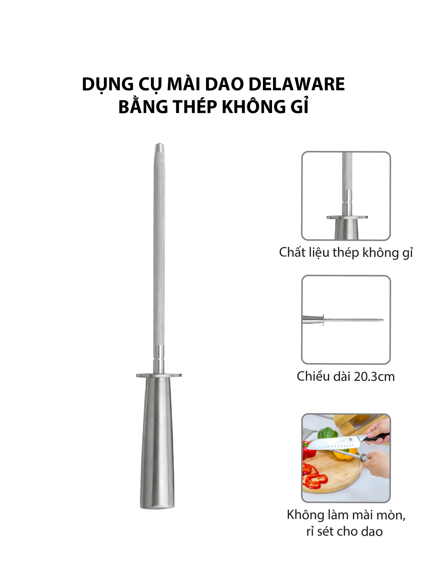 Đồ mài dao bằng thép không gỉ hiệu Delaware - 3000624