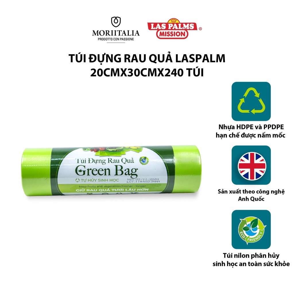 Túi đựng rau quả Laspalm tự hủy an toàn tiện lợi Moriitalia TDTP00001533