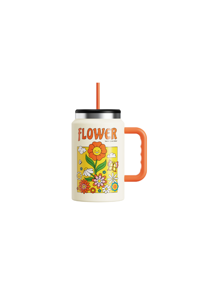 Ly Giữ Nhiệt La Fonte Flower Kèm Ống Hút-1540 ml-014786