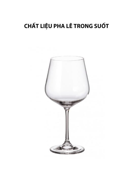 Bộ 6 ly vang đỏ pha lê Strix Bohemia 600ml
