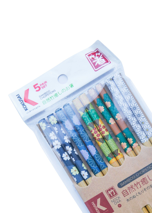 Đũa tre Nhật Bản vỉ 5 đôi Kokusai 23.5cm NDCK-04A