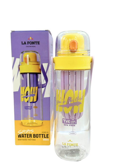Bình nước thể thao có bộ lọc La Fonte 650 ml - 012492-YEL
