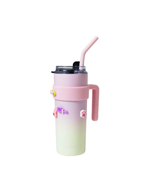 Ly giữ nhiệt La Fonte Sticker 600ml Kèm Ống Hút - 012294