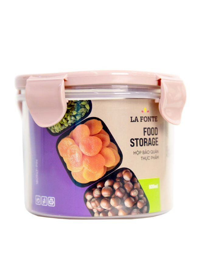 Hộp nhựa đựng thực phẩm Lafonte 11x8.5cm 600ml Màu hồng - 180947-PIN