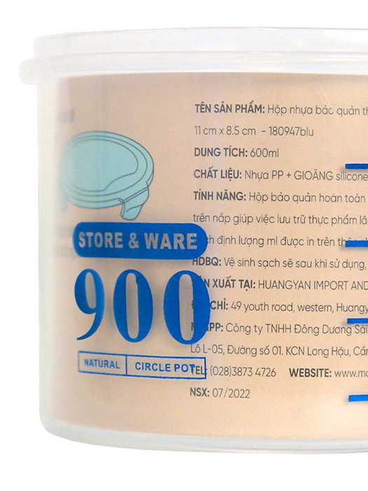 [MỚI] Hộp nhựa đựng thực phẩm Lafonte 13.5x9.5cm 900ml Màu Hồng - 180961-PIN