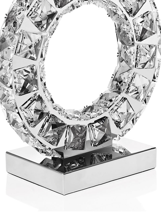 Đèn để bàn bằng thủy tinh hình chữ O lớn , Code:21510,size:  9,8- h 16,9inch  nhãn hiệu : OTTAVIAN-