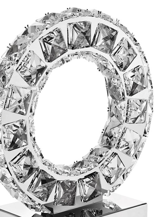 Đèn để bàn bằng thủy tinh hình chữ O lớn , Code:21510,size:  9,8- h 16,9inch  nhãn hiệu : OTTAVIAN-