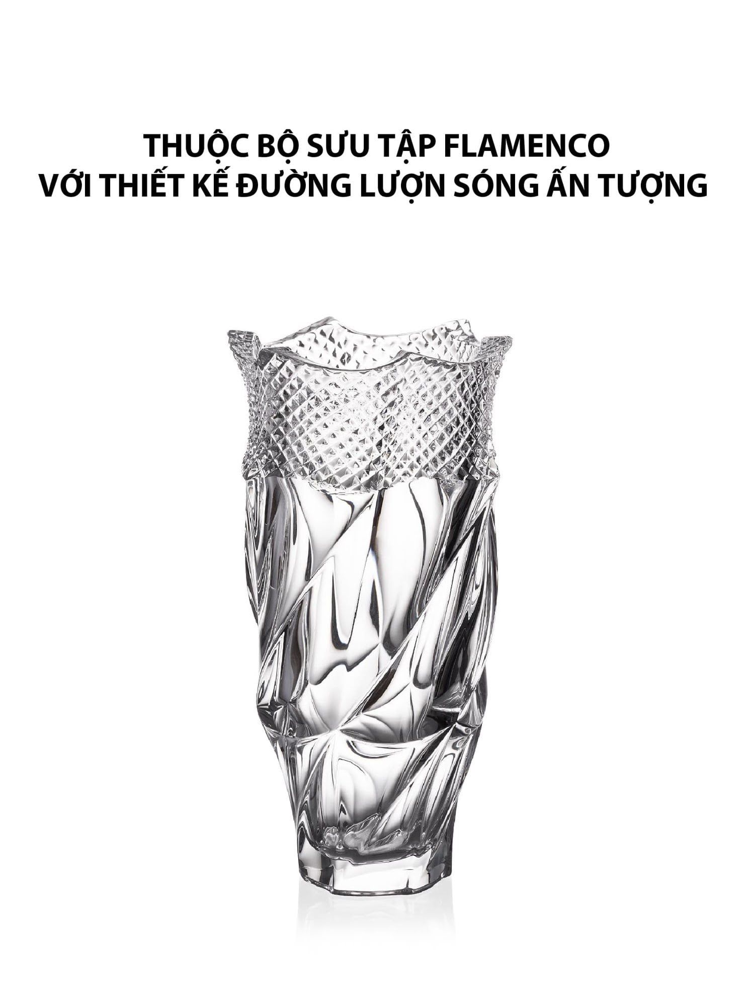 Bình hoa pha lê Flamenco Pyramid Bohemia 300mm - 737412