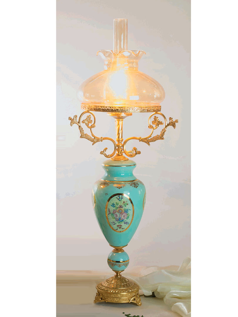 Đèn bàn cổ mạ vàng 24K Caroline Italy cao 90cm A90.560/B1