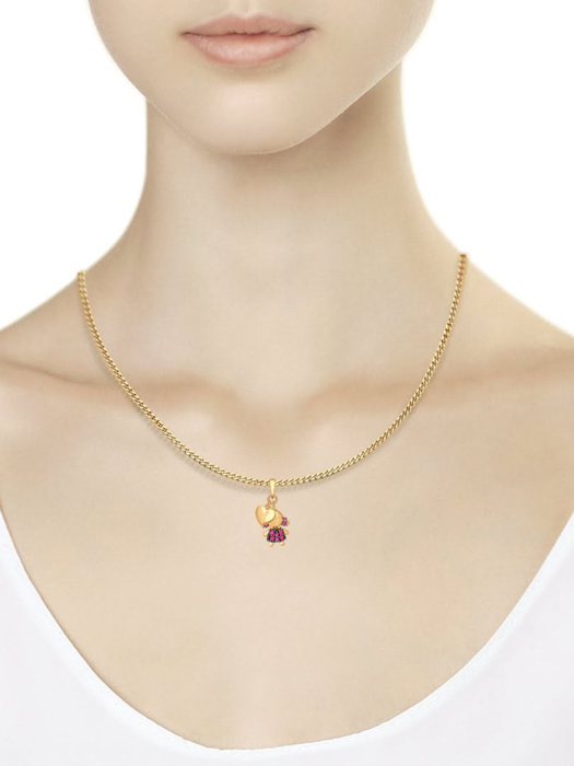 Mặt dây chuyền vàng 585, mã 034909, có đính đá cz