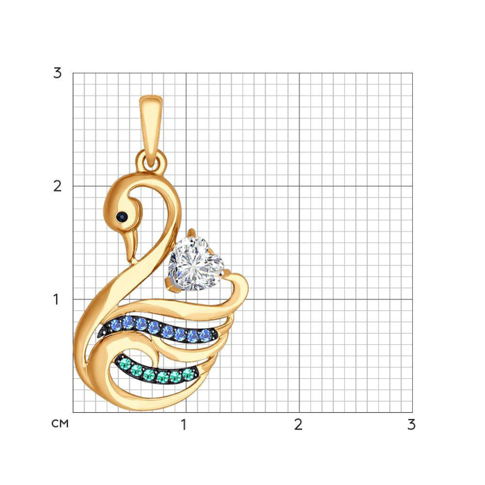 Mặt dây chuyền vàng 585, mã 035040, có đính đá cz
