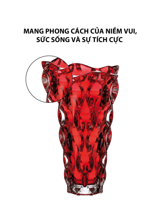 Bình hoa pha lê Samba màu đỏ Bohemia 305mm - 584621