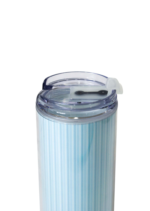 Ly nhựa 2 lớp kèm ống hút màu xanh La Fonte 630 ml - 012300-BLU