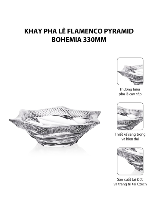 Khay pha lê Flamenco Pyramid Bohemia 330mm - 717414
