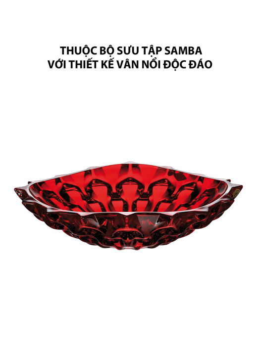 Khay pha lê Samba đỏ Bohemia 350mm - 584744