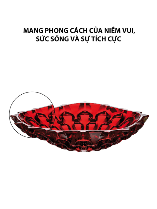 Khay pha lê Samba đỏ Bohemia 350mm - 584744