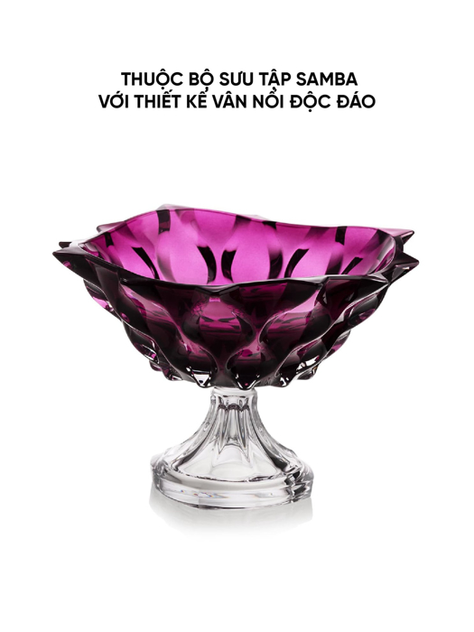 Khay pha lê có chân Samba tím Bohemia 305mm - 598529