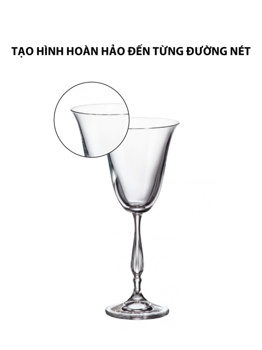 Bộ 6 ly vang trắng pha lê Fregata Bohemia 185ml