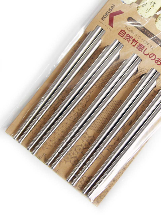 Đũa Inox Nhật Bản Vỉ 5 Đôi Kokusai NDCK-13