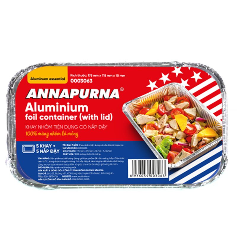 Khay nhôm tiện dụng có nắp đậy  Annapurna  175mmx115mmx10mm  0003063