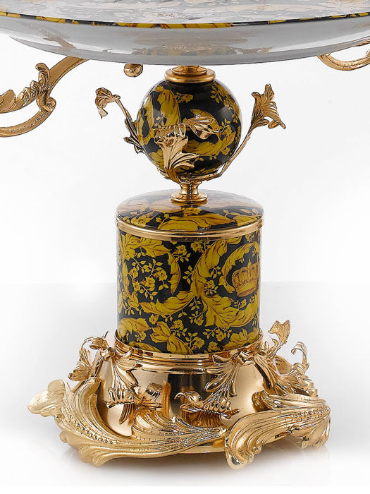 Khay trang trí bằng sứ và đồng - ALZATA FOGLIE D.40X46X41H, kích thước 40x46x41, hiệu Caroline