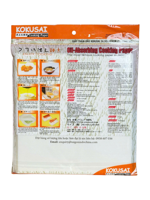 Giấy thấm dầu Kokusai 24.5cmx24cmx (20 sheet/ túi).