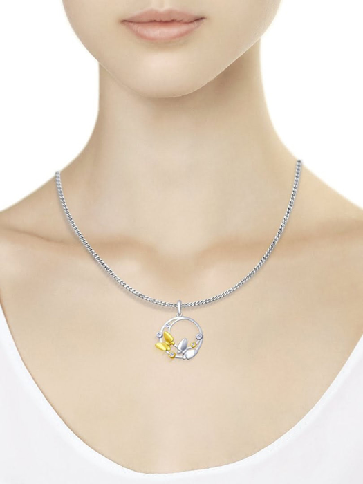 Mặt dây chuyền bạch kim 925, có đính đá cz - 94032045