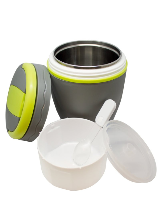 Hộp cơm giữ nhiệt Moriitalia 1 lít màu xám và xanh chuối - VA100S-G