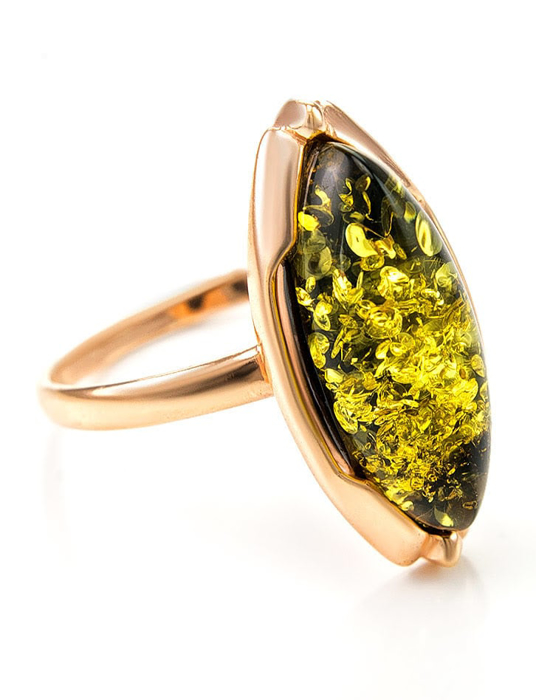 Nhẫn trang sức Amber Jewelry bạc 22K đính đá hổ phách thiên nhiên (Adagio 16.5) phủ vàng - 710006093