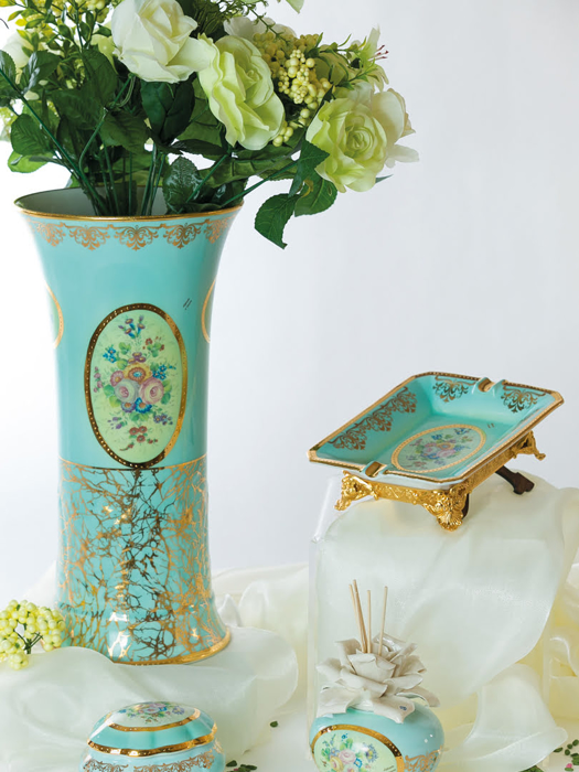 Bình hoa họa tiết vẽ tay Caroline Italy - A90.670