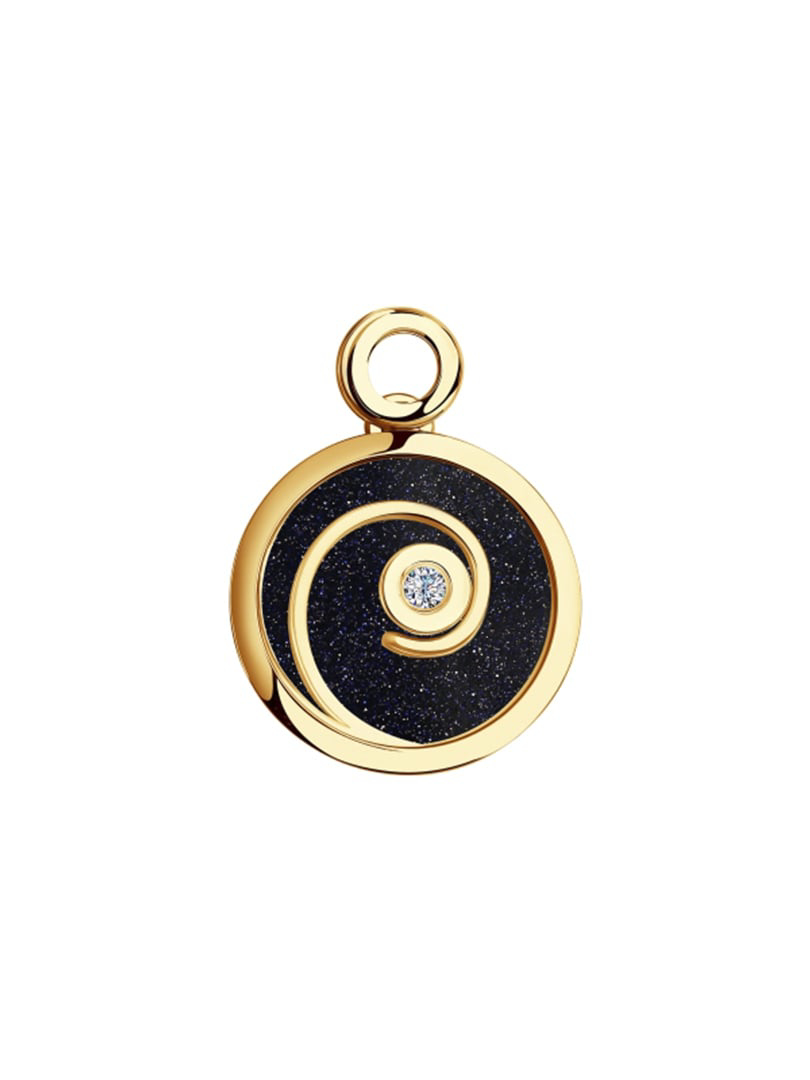 Măt dây chuyên vàng 585, mã 1030448 No 1851. có đính đá aventurine glass, sapphire glass, kim cương kp-57